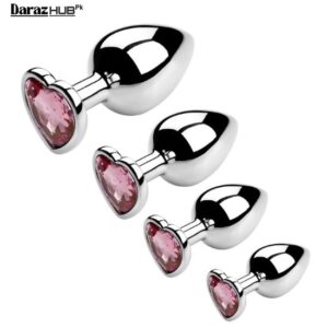 4 piece pink stainless steel anal plug set smooth in pakistan