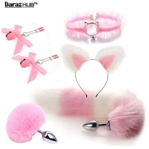 6pcs fox tail anal butt plug metal anal for women in pakistan