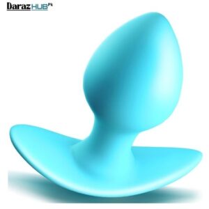 Blue silicone anal training butt plug with curved base in pakistan